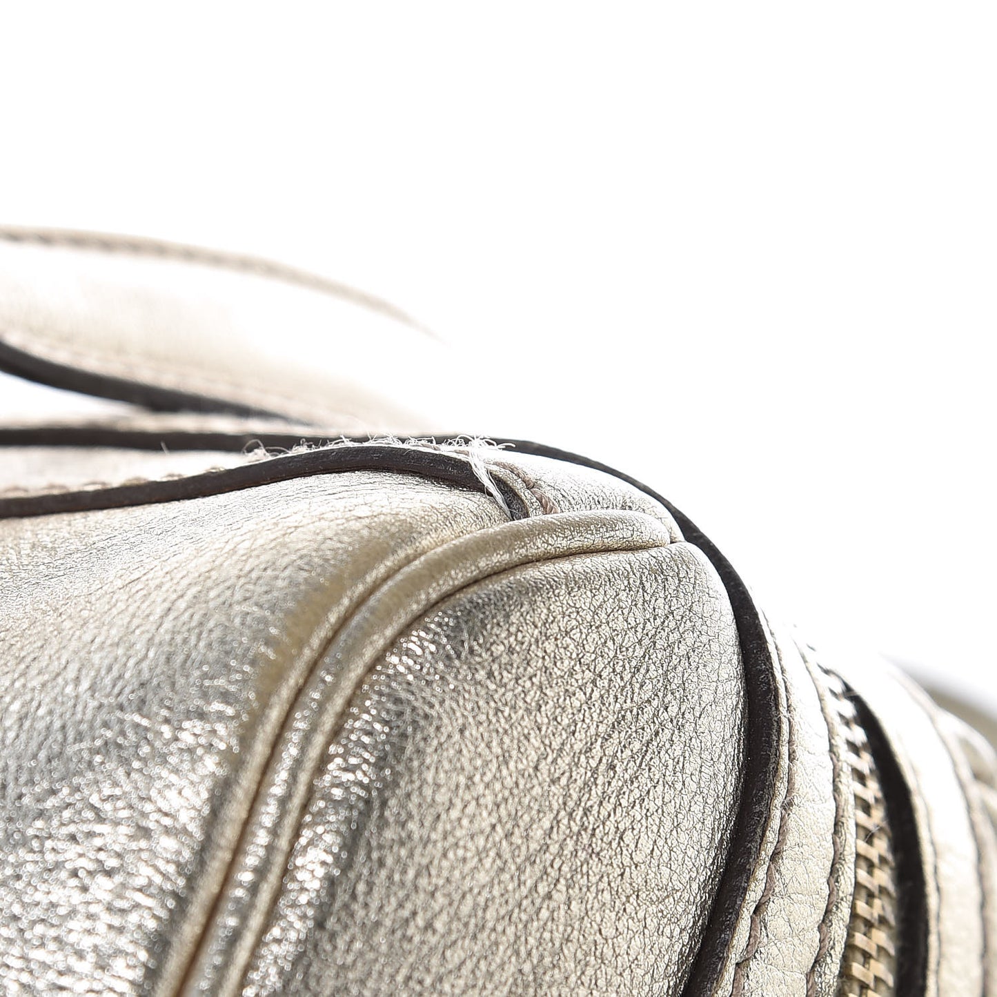 Metallic Calfskin Small Britt Boston Gold