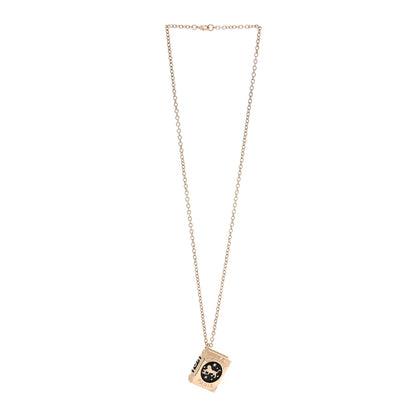 Chanel Metal CC Lion Book Locket Necklace Gold 3 of 6