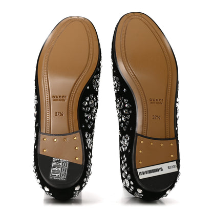 Gucci Kid Scamosciato Crystal GG Monogram Jordaan Loafer 37.5 Black 6 of 9