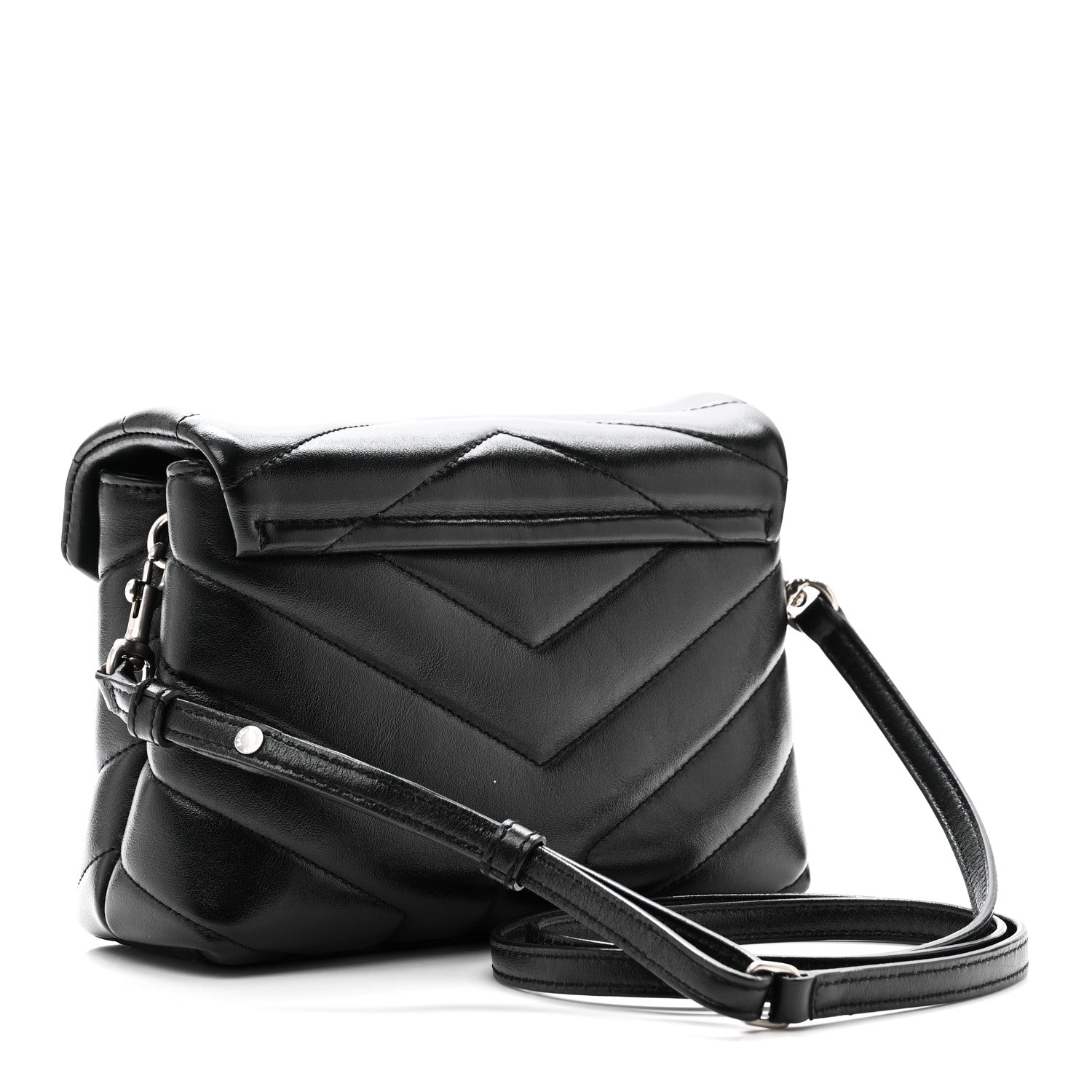 Saint Laurent Calfskin Y Quilted Monogram Toy Loulou Crossbody Bag Black 3 of 10
