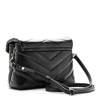 Saint Laurent Calfskin Y Quilted Monogram Toy Loulou Crossbody Bag Black 3 of 10