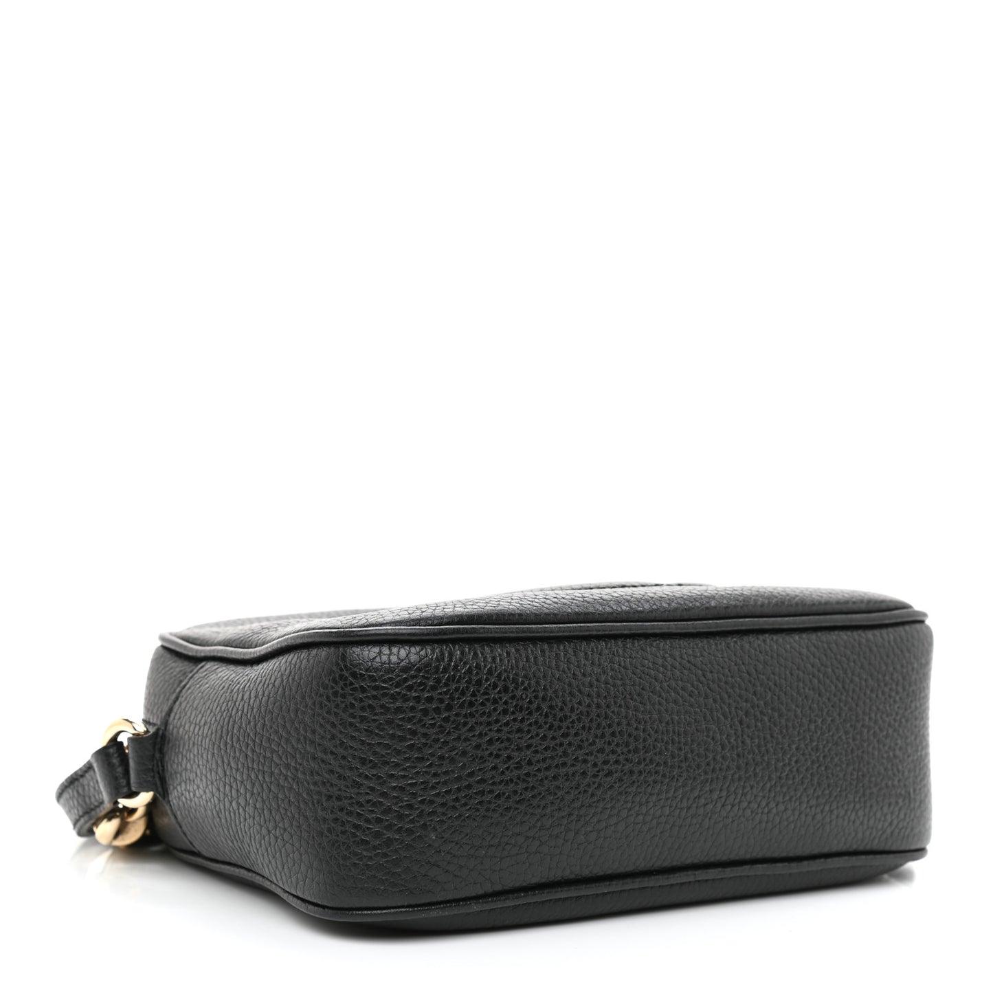 Pebbled Calfskin Small Soho Disco Bag Black