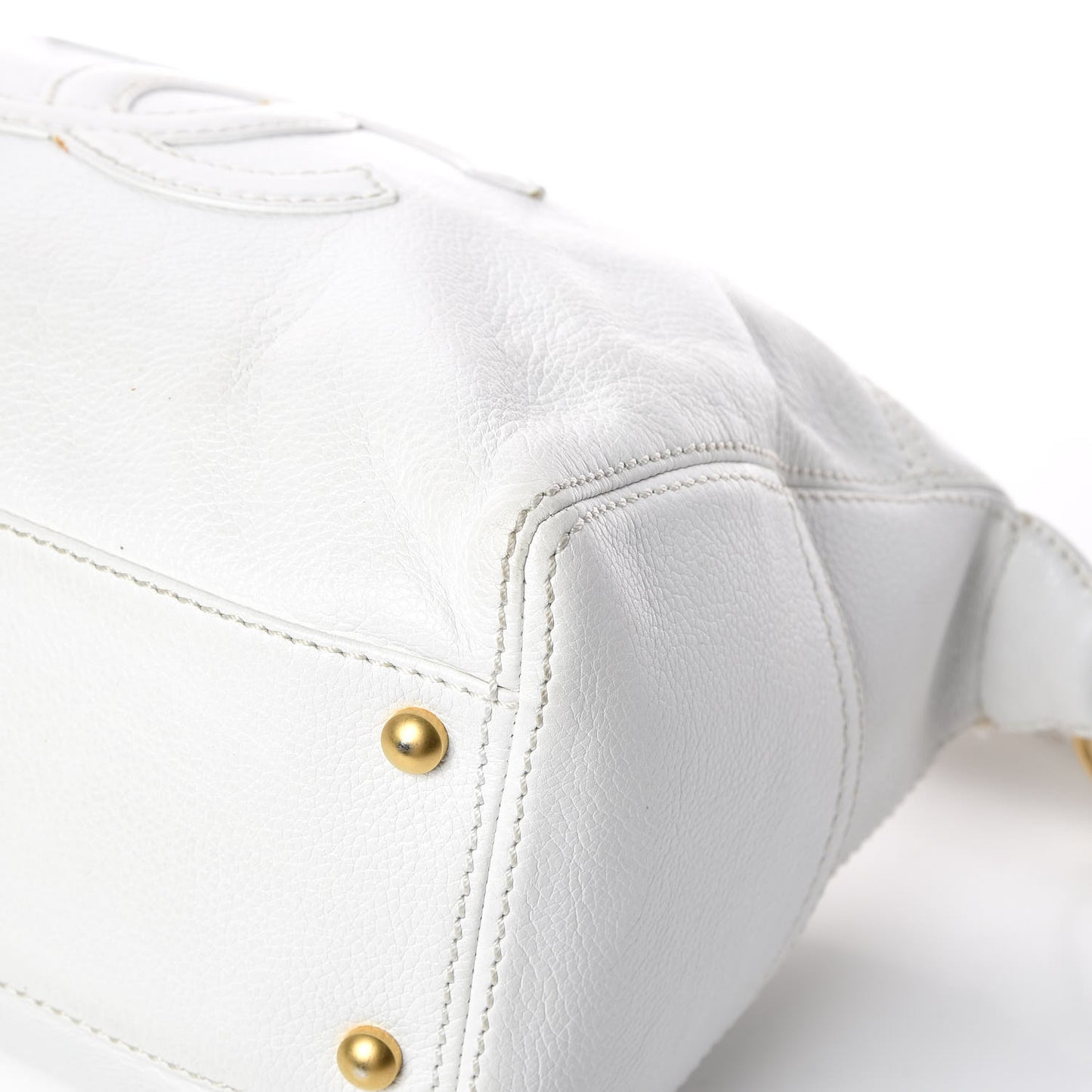 Calfskin CC Shoulder Bag White