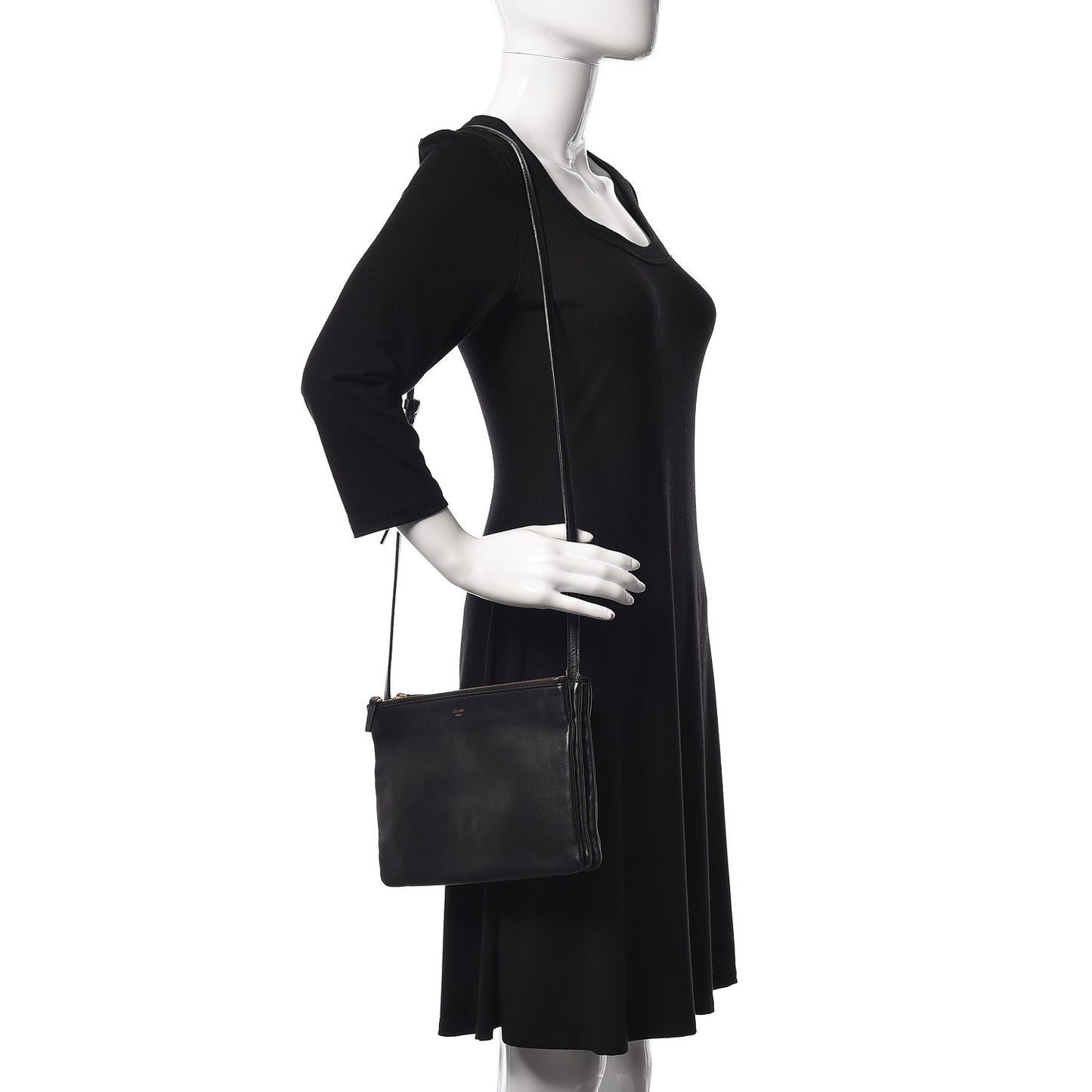 Lambskin Large Trio Crossbody Bag Black