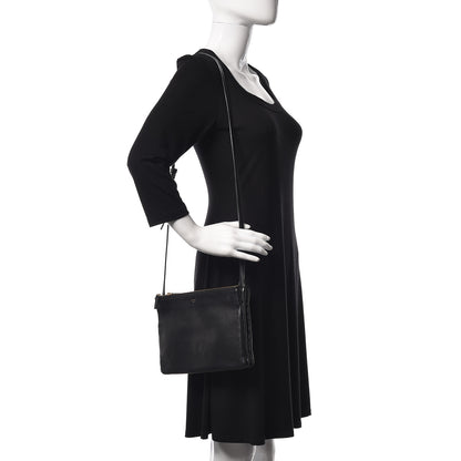 Celine Lambskin Large Trio Crossbody Bag Black 2 of 10