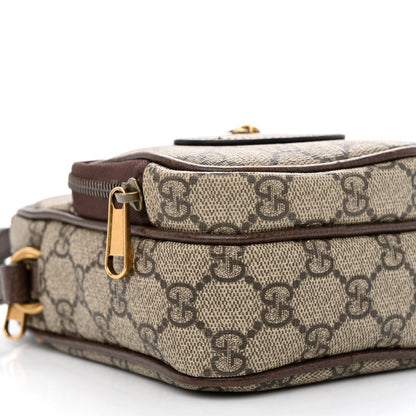 Gucci GG Supreme Monogram Mini Neo Vintage Double Zip Messenger Bag Beige New Acero Crop 11 of 12