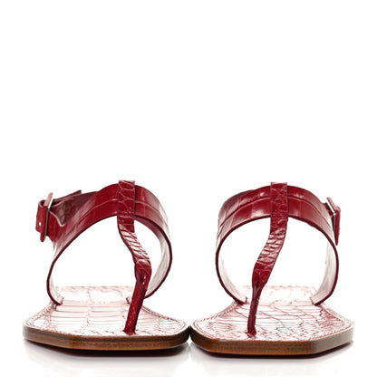Christian Louboutin Calfskin Alligator Embossed Cubongo Flat Sandals 39.5 Persan 2 of 11
