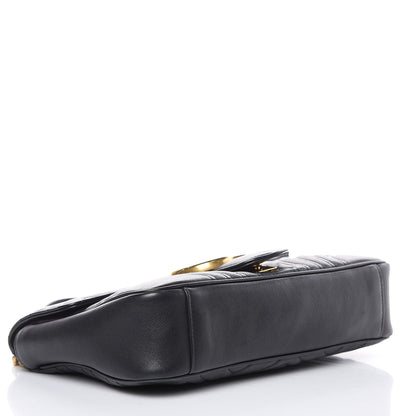 Gucci Calfskin Matelasse Medium GG Marmont Shoulder Bag Black 4 of 15