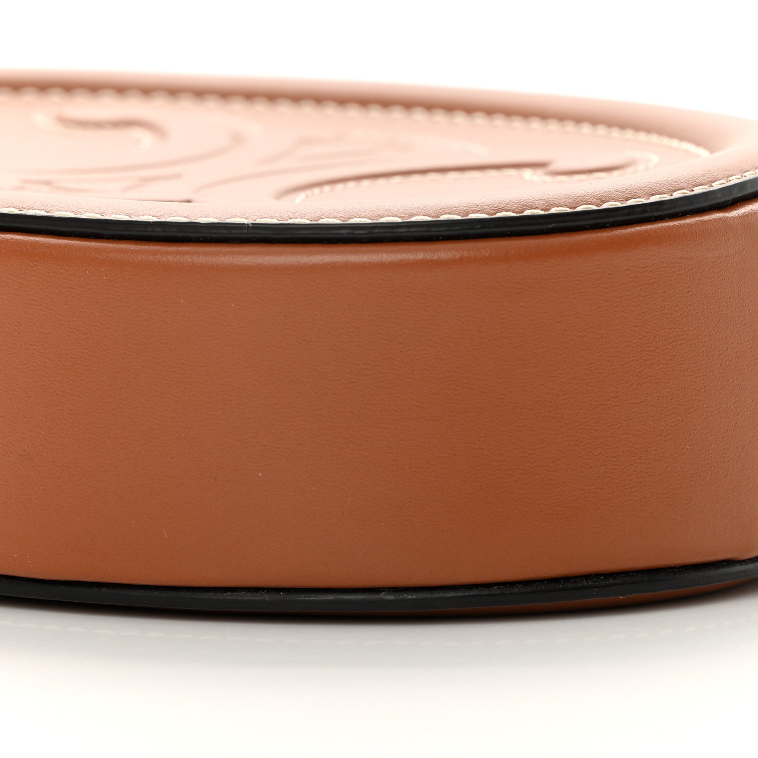 Celine Smooth Calfskin Cuir Small Triomphe Oval Crossbody Purse Tan 10 of 11