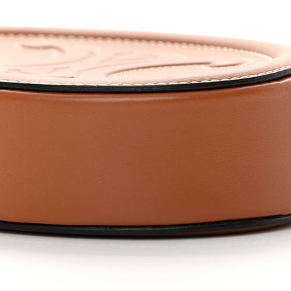 Celine Smooth Calfskin Cuir Small Triomphe Oval Crossbody Purse Tan 10 of 11