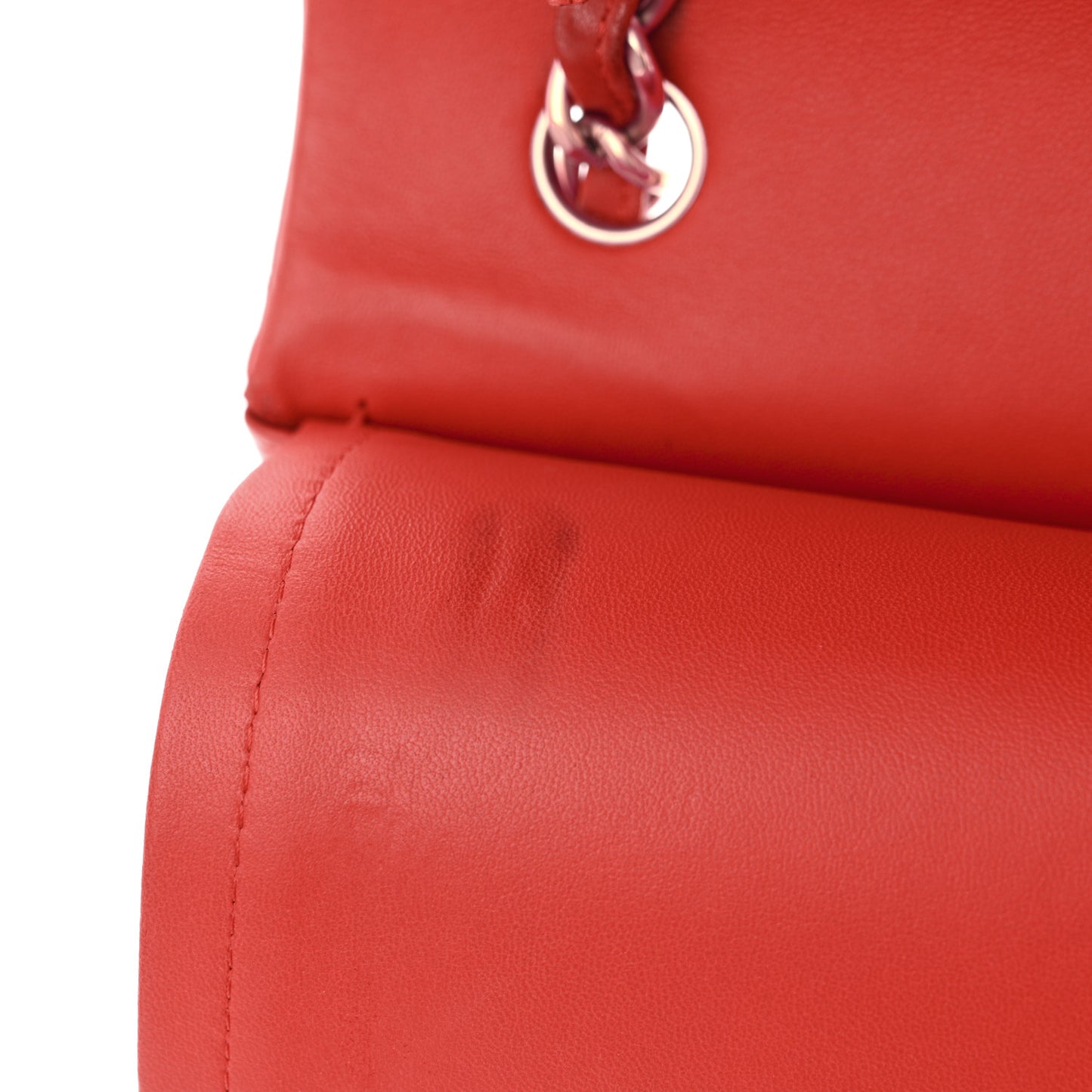 Lambskin Quilted Jumbo Double Flap Red