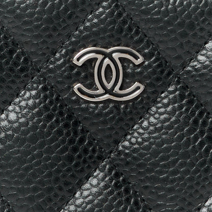 Chanel Caviar Quilted Zip Coin Purse Black 8 of 11