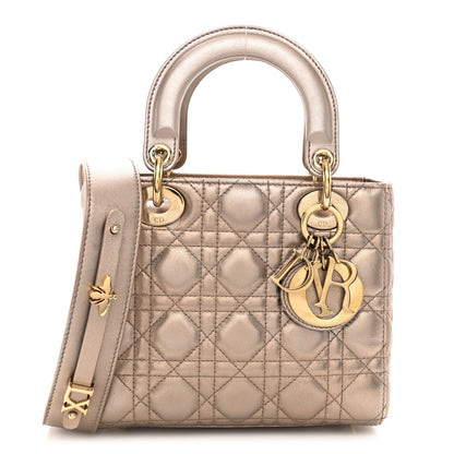 Christian Dior Metallic Lambskin Cannage Small My ABCDior Lady Dior Gold 1 of 11