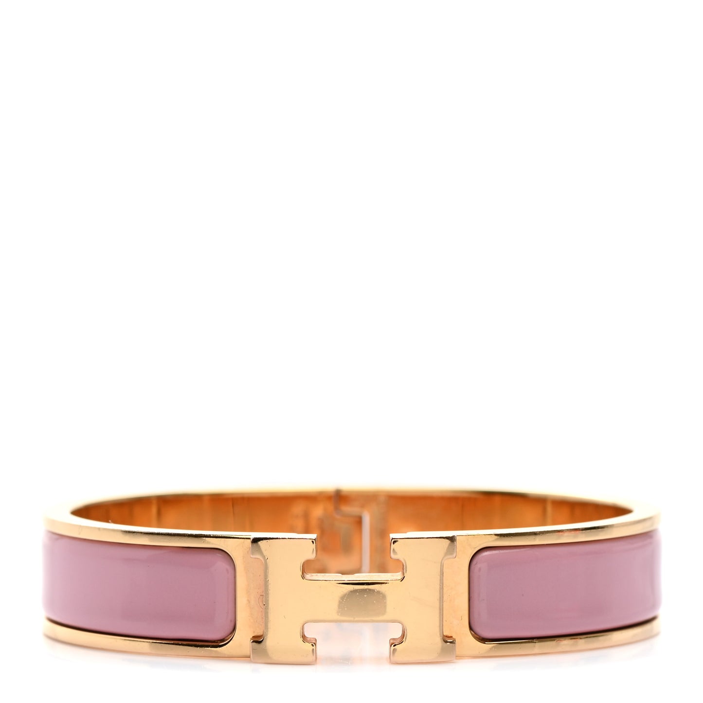 Enamel Narrow Clic Clac H Bracelet PM Rose Nacarat
