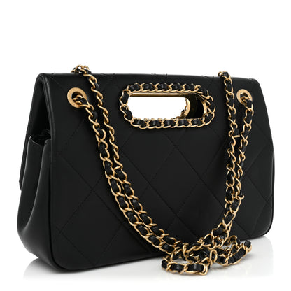 Chanel Lambskin Small A Real Catch Flap Bag Black 3 of 8