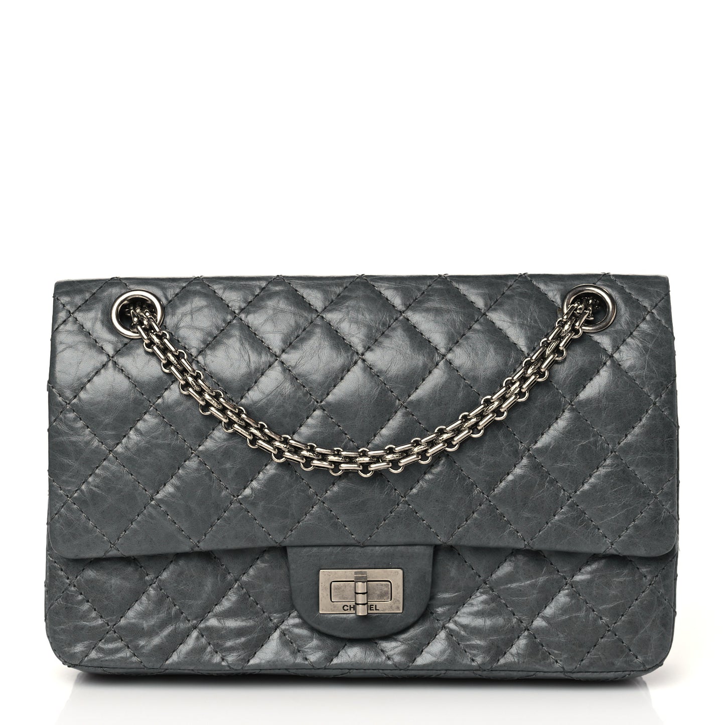 Aged Calfskin Quilted 50th Anniversary 2.55 Reissue 225 Flap Grey