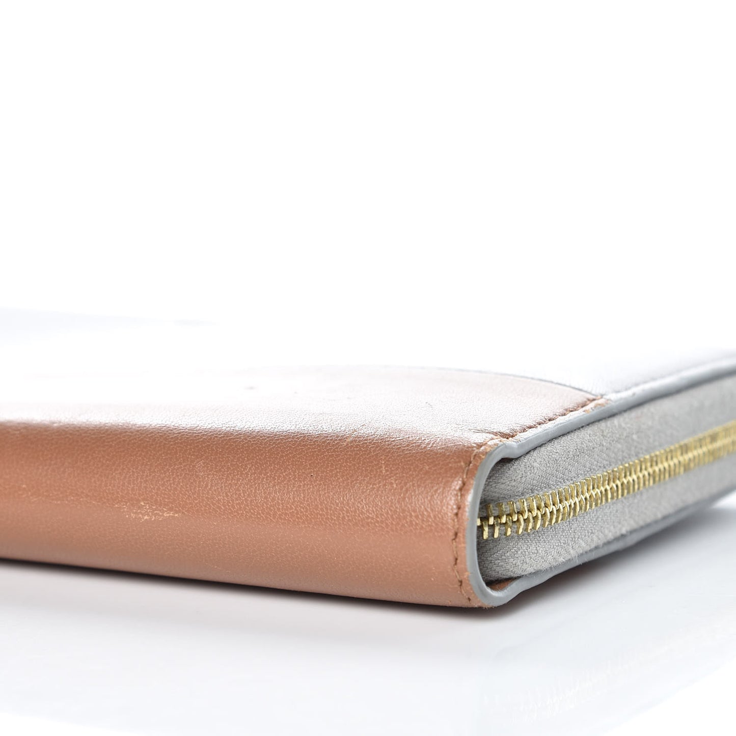 Lambskin Large Zip Around Multifunction Wallet Grey