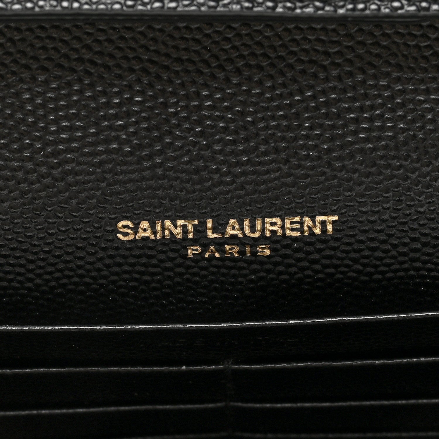 Saint Laurent Grain De Poudre Matelasse Chevron Monogram Chain Wallet Black 6 of 9
