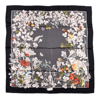 Gucci Silk Twill Wondergardenia Square Scarf Anthracite 1 of 4