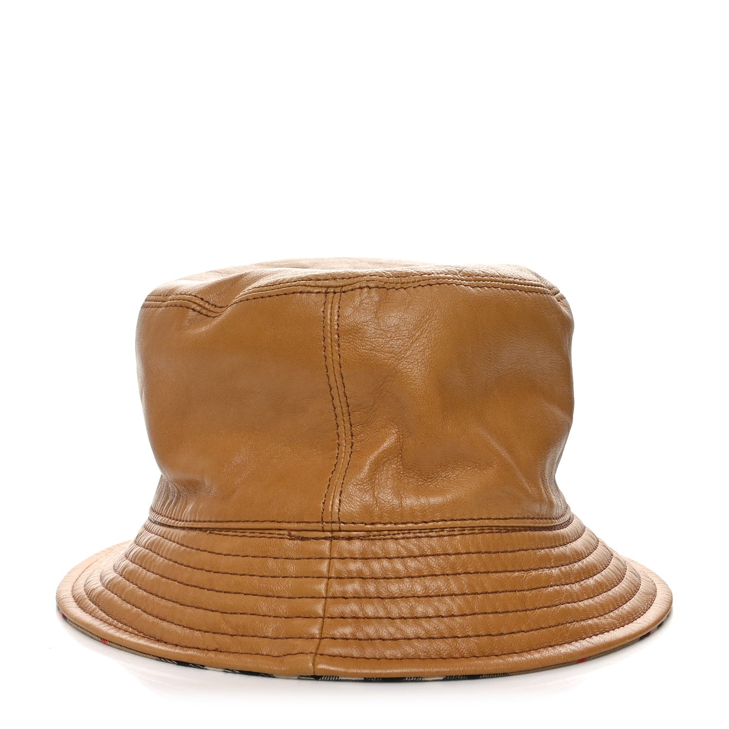 Burberry Calfskin Technical Cotton Vintage Check Bucket Hat Archive Beige 10 of 13
