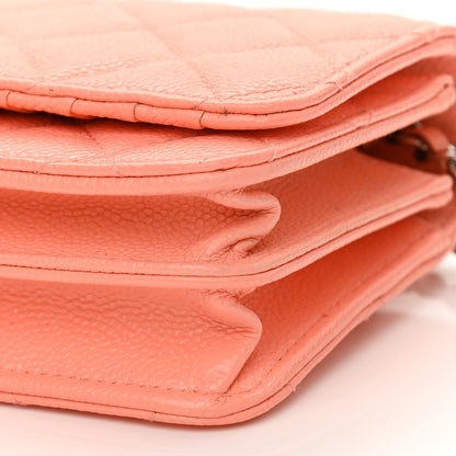 Chanel Caviar Quilted Mini Wallet On Chain WOC Coral 10 of 11
