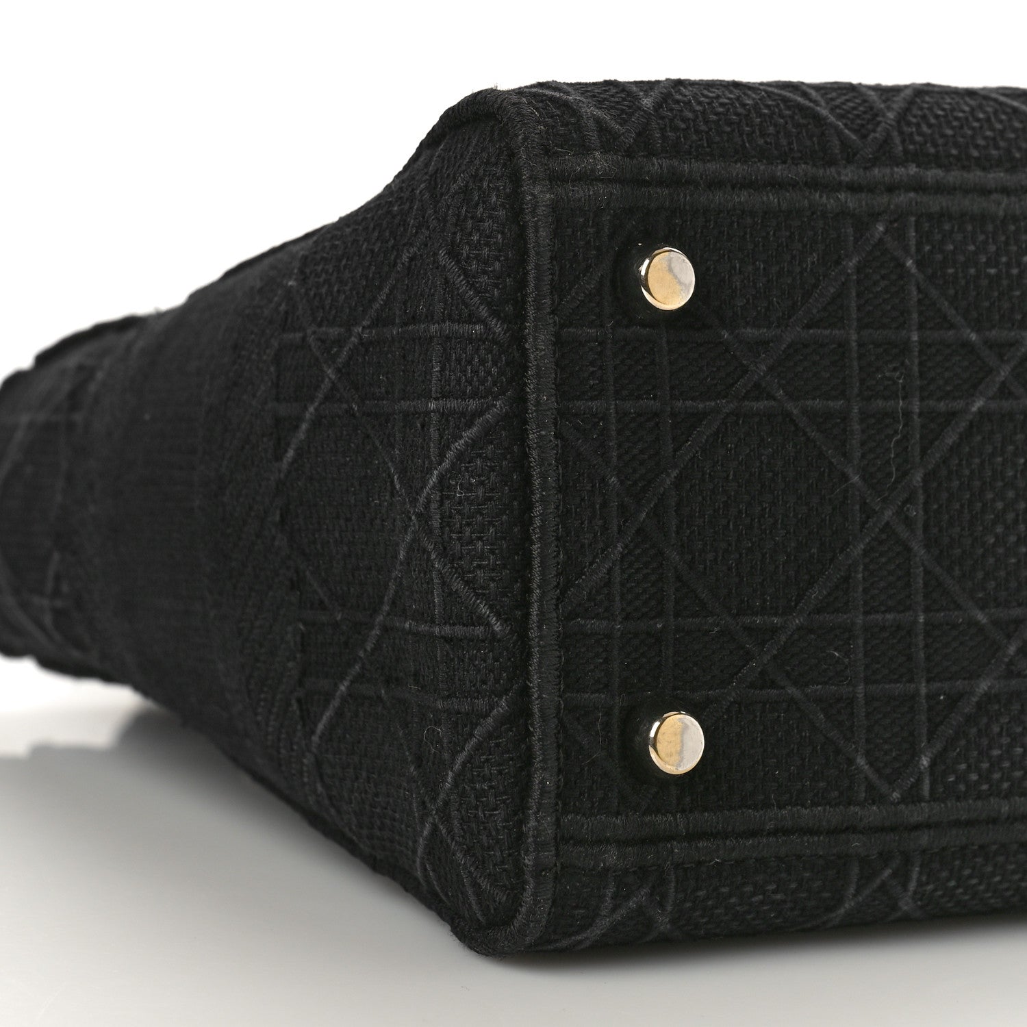 Christian Dior Canvas Embroidered Cannage Medium Lady D-Lite Black 8 of 9