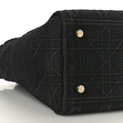 Christian Dior Canvas Embroidered Cannage Medium Lady D-Lite Black 8 of 9