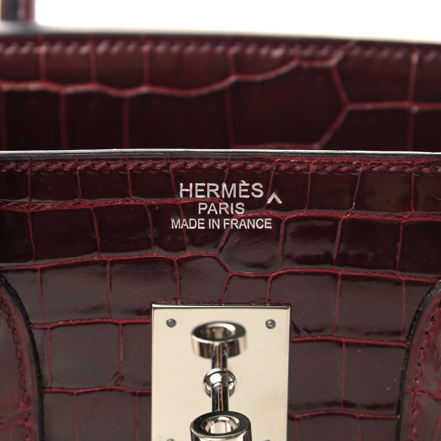 Shiny Porosus Crocodile Birkin 35 Rouge H