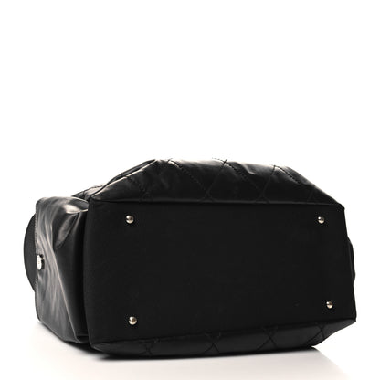 Chanel Coated Canvas Quilted Large Paris Biarritz Tote Black 8 of 23