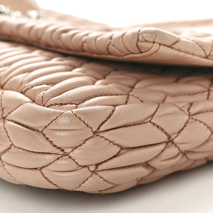Miu Miu Nappa Matelasse Crystal Flap Clutch Cammeo 9 of 10