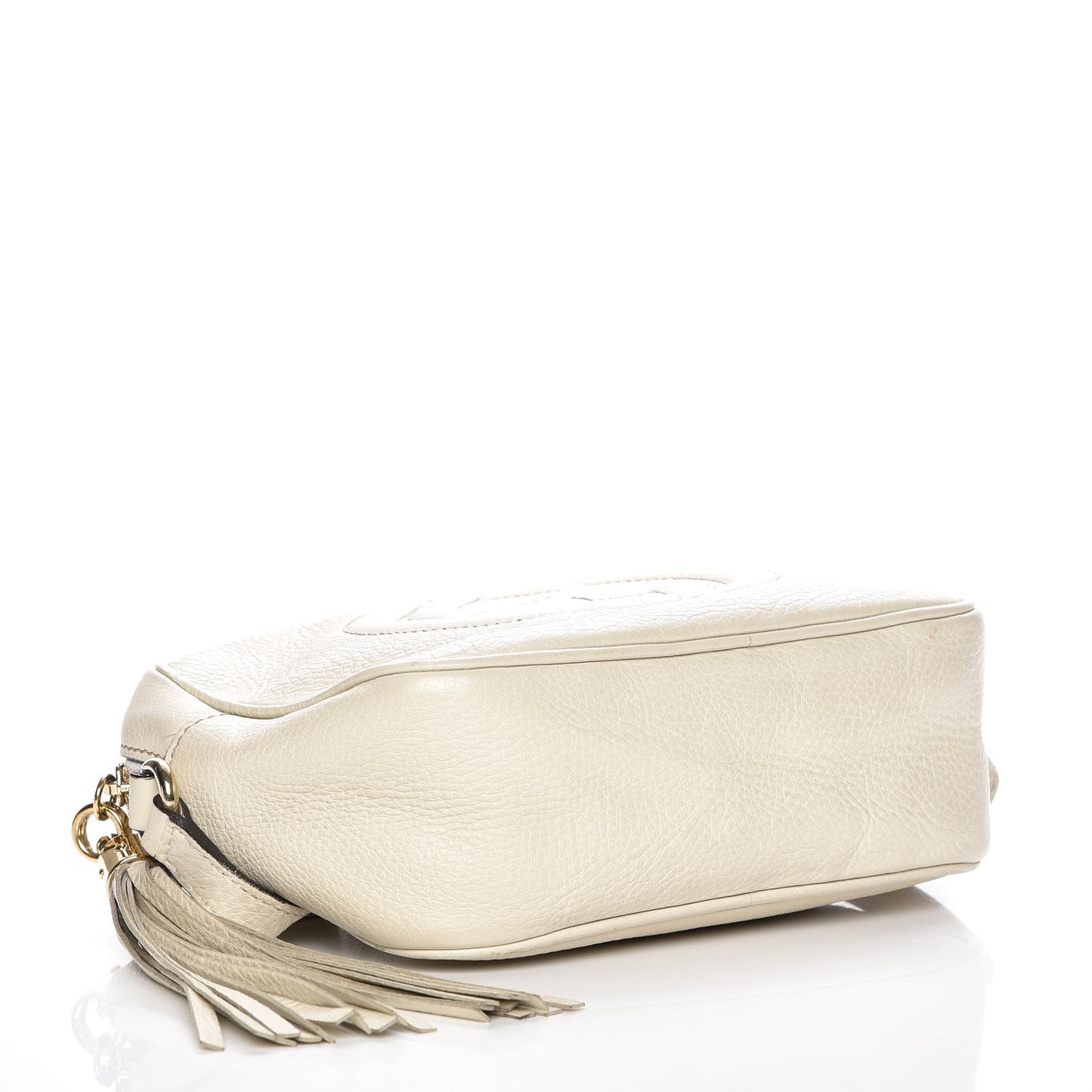 Pebbled Calfskin Small Soho Disco Bag Off White