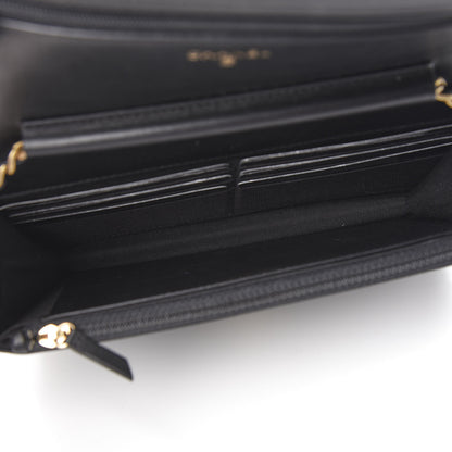 Chanel Caviar Quilted CC Filigree Wallet On Chain WOC Black 4 of 9