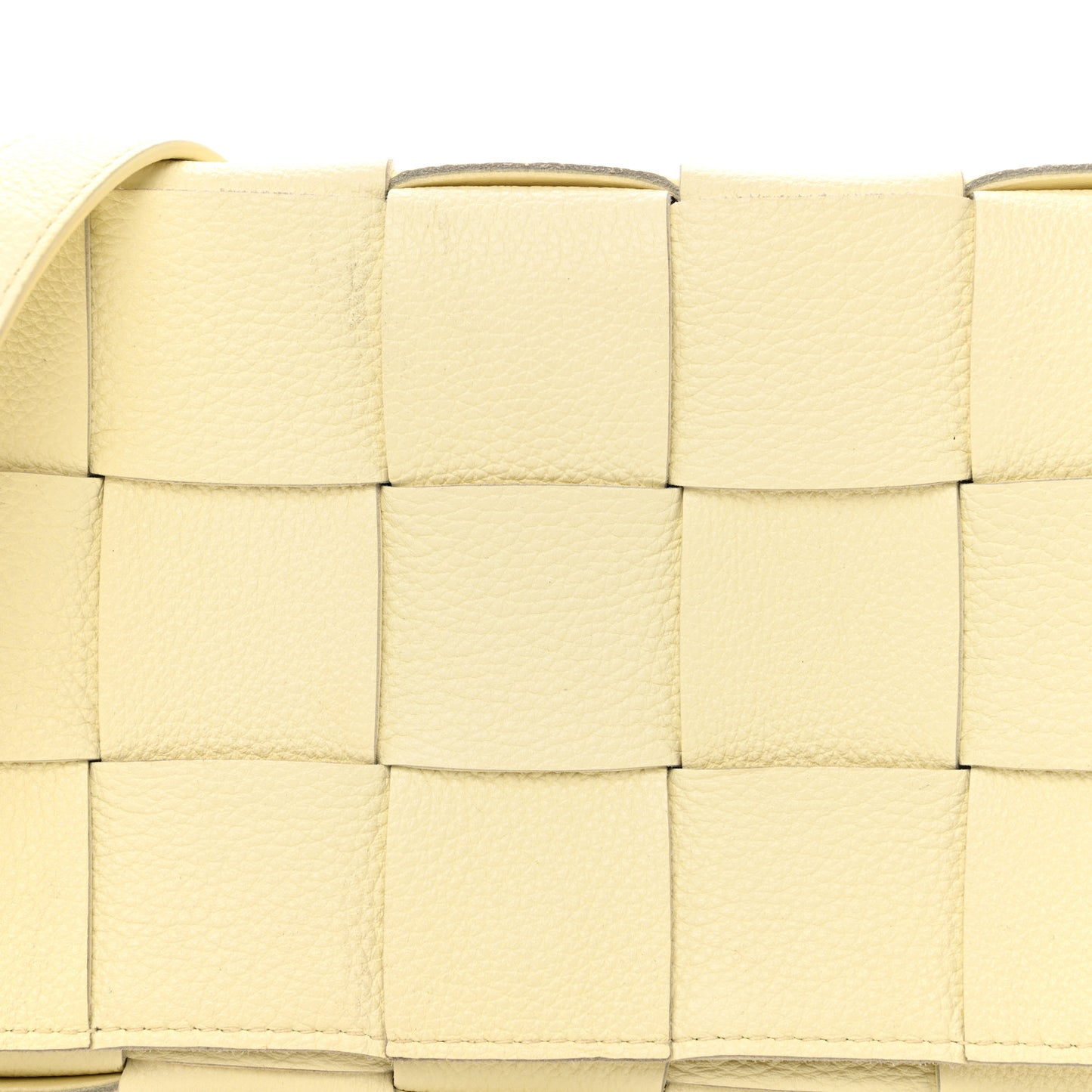 Grained Calfskin Maxi Intrecciato Cassette Crossbody Bag Ice Cream