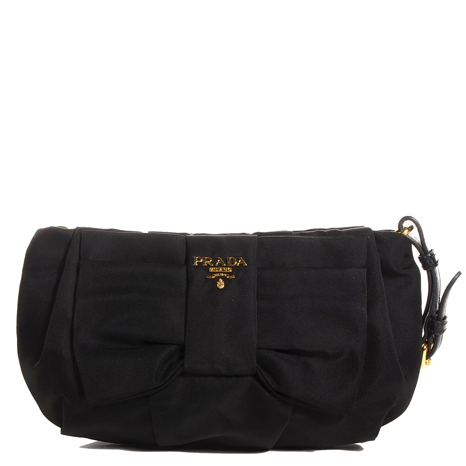 Prada Tessuto Nylon Bow Wristlet Nero Black 1 of 8