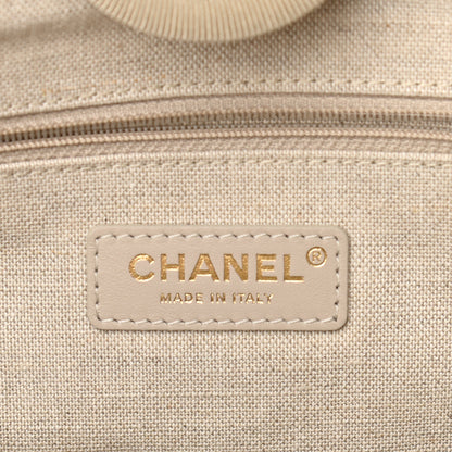 Chanel Mixed Fibers Small Deauville Tote Blue Beige 7 of 11