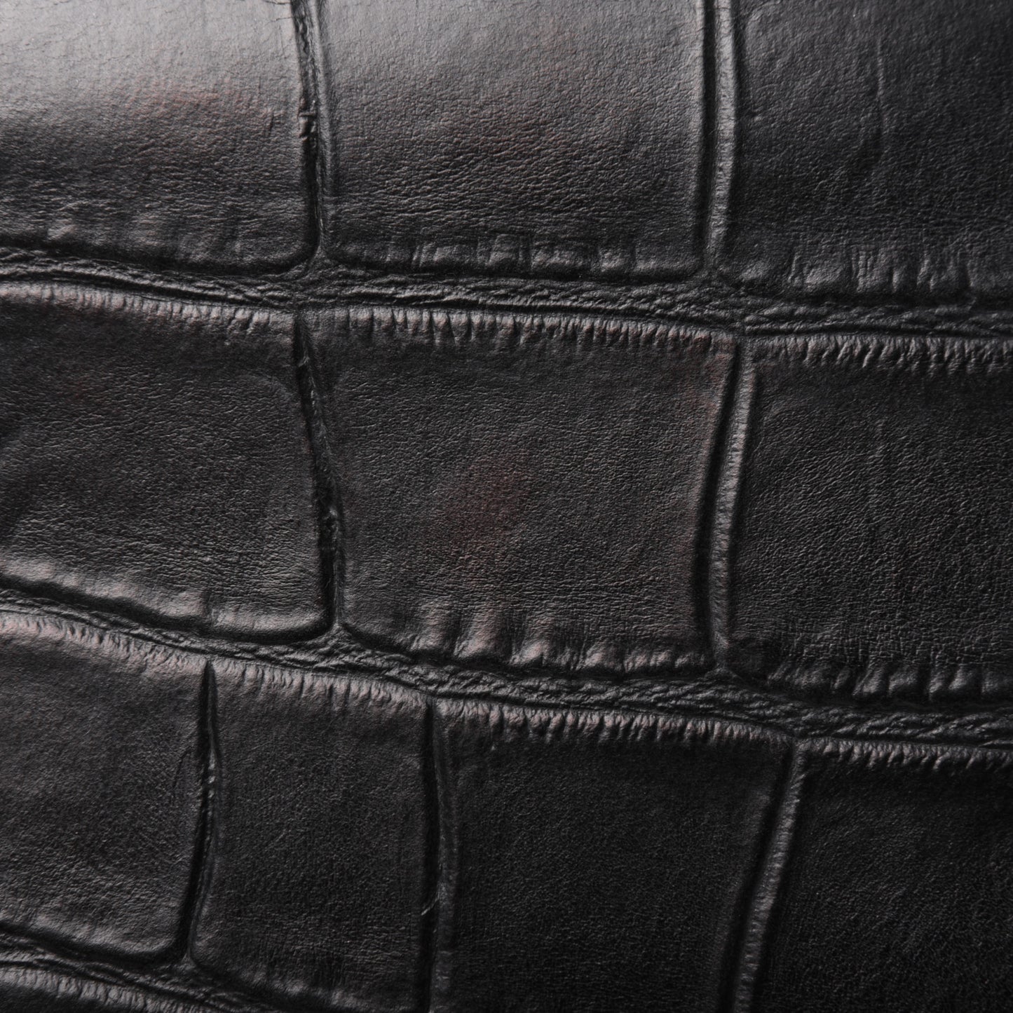 Calfskin Crocodile Embossed Medium Pandora Box Crossbody Bag Black