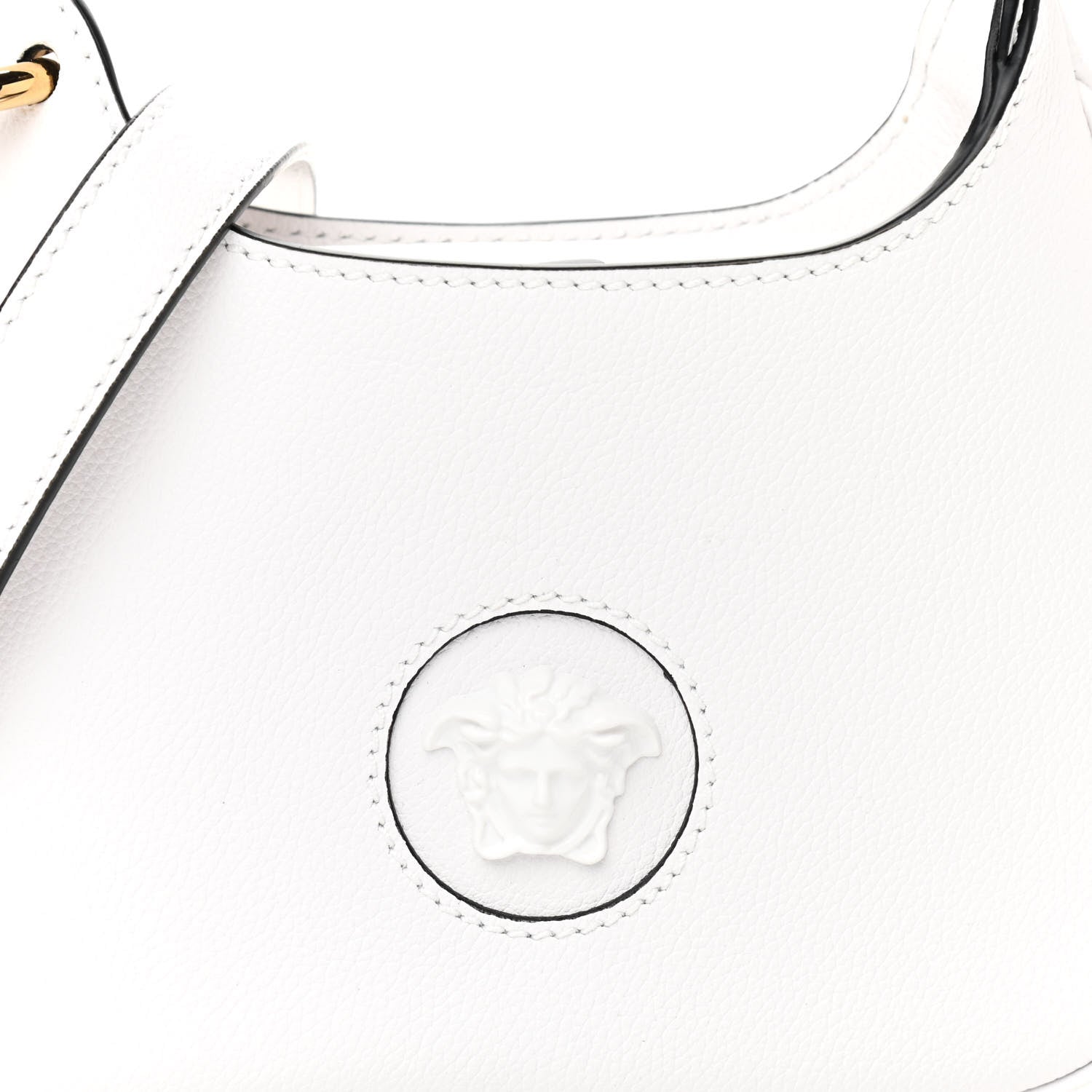 Versace Calfskin La Medusa Small Hobo Crossbody Optical White 7 of 10