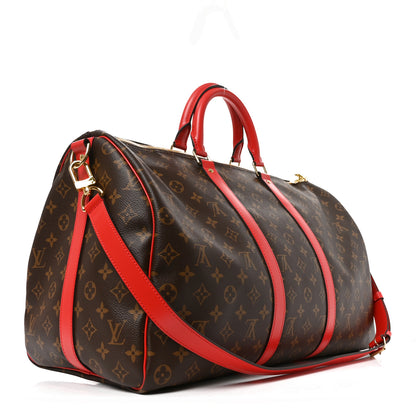 Louis Vuitton Calfskin Monogram Keepall Bandouliere 50 Coquelicot 2 of 8