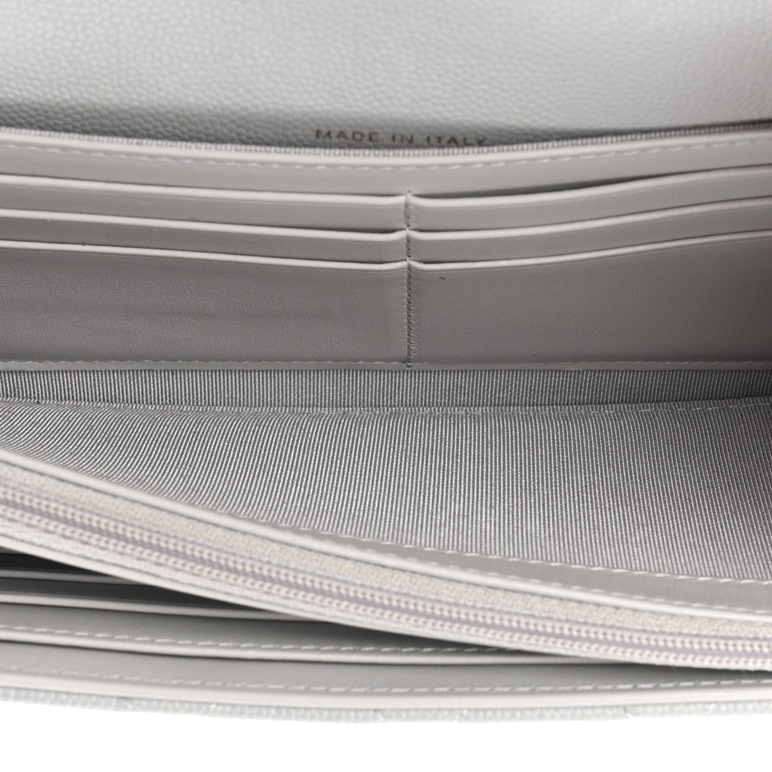 Chanel Caviar Quilted Large Gusset Flap Wallet Grey 8 of 19