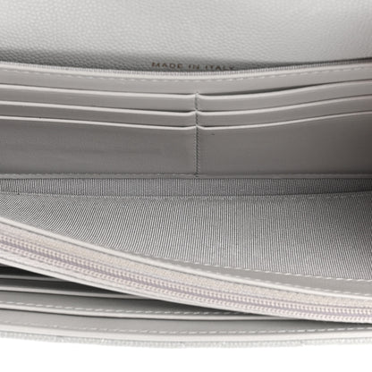 Chanel Caviar Quilted Large Gusset Flap Wallet Grey 8 of 19