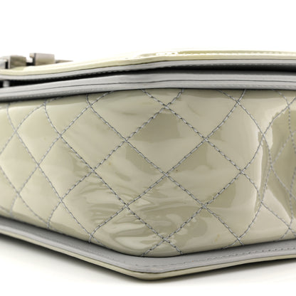 Chanel Patent Chevron Quilted Medium Boy Flap Grey 10 of 12