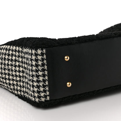Chanel Shearling Tweed Shopper Tote Black 8 of 9