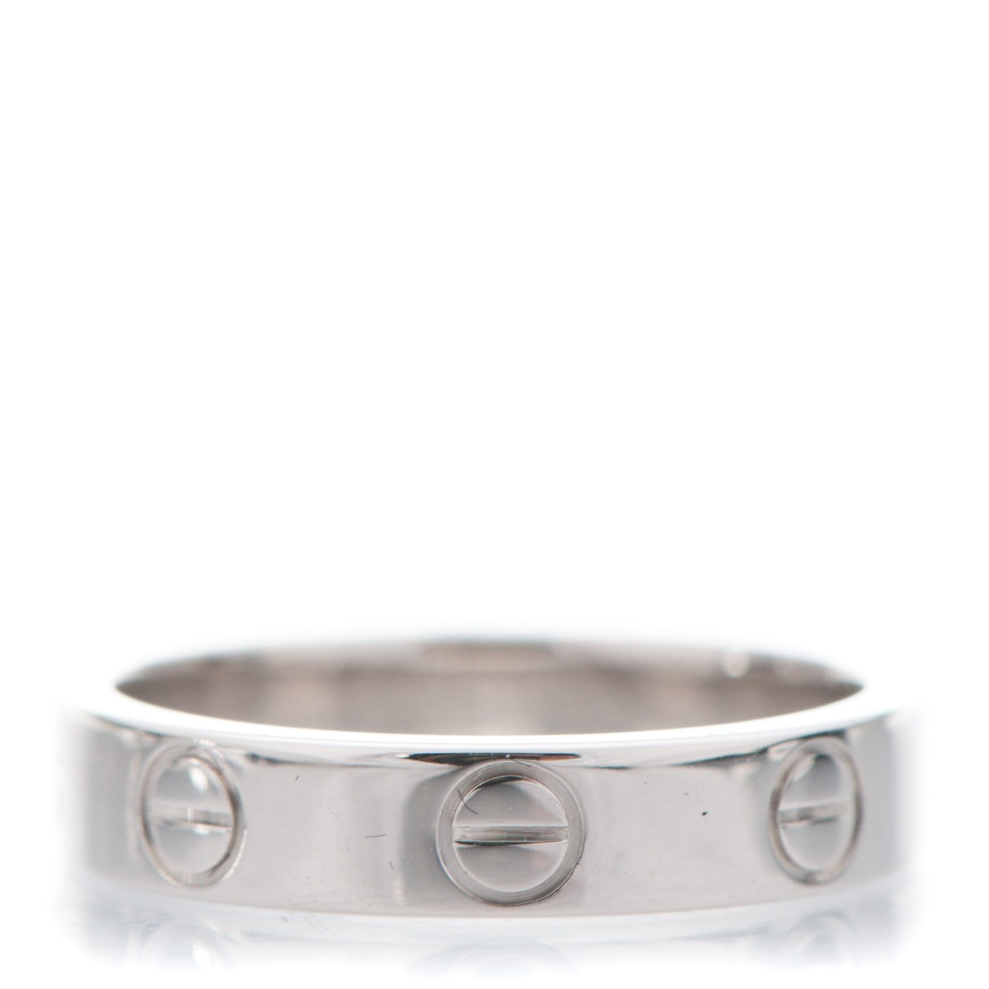 18K White Gold 4mm LOVE Wedding Band Ring 48 4.5