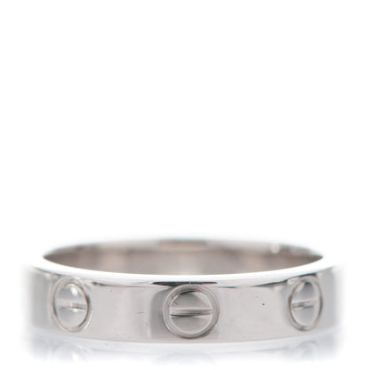 Cartier 18K White Gold 4mm LOVE Wedding Band Ring 48 4.5 1 of 4