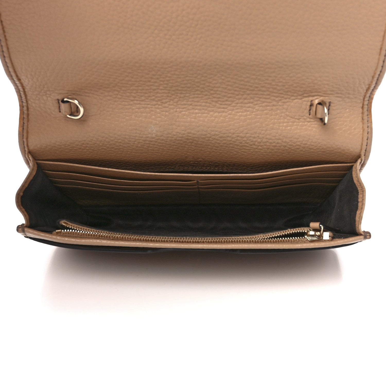 Gucci Pebbled Calfskin Soho Wallet on Chain Camelia 5 of 11