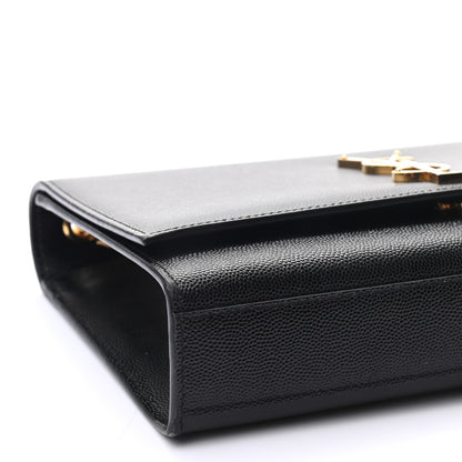 Saint Laurent Grain De Poudre Medium Classic Monogram Kate Satchel Black 8 of 9
