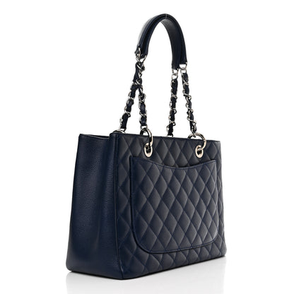 Chanel Caviar Quilted Grand Shopping Tote GST Dark Blue 2 of 13