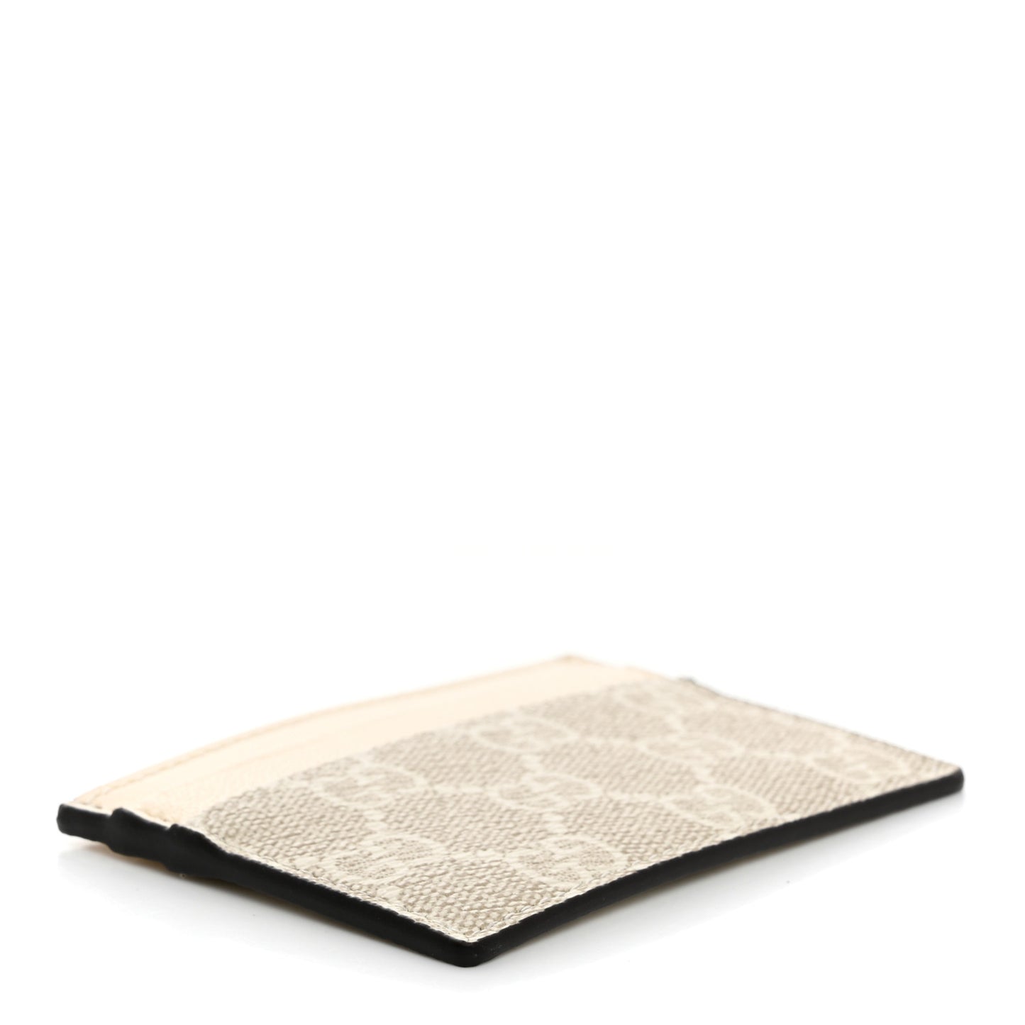 GG Supreme Monogram Calfskin Card Holder Beige Mystic White