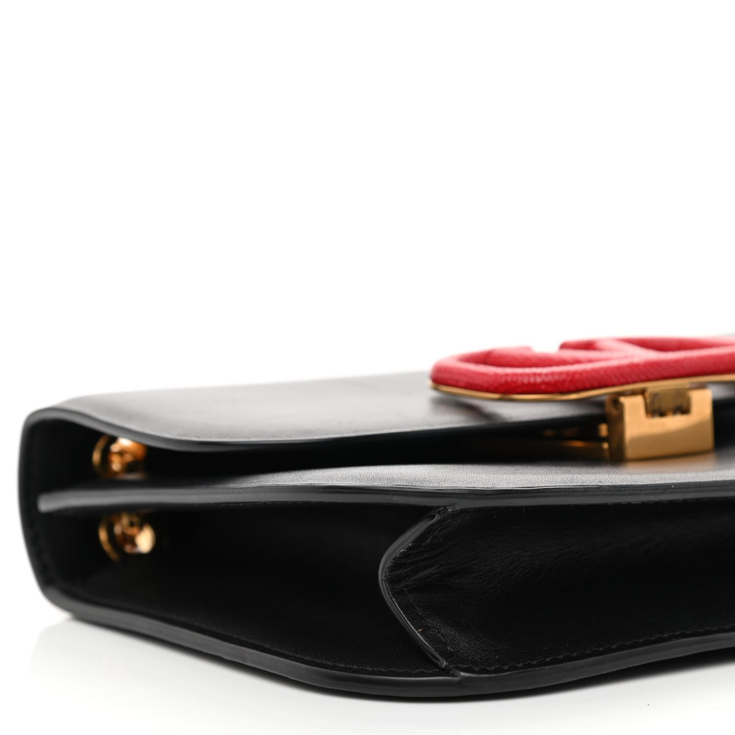 Valentino Garavani Smooth Calfskin Small VLock Shoulder Bag Black Rouge Pur 8 of 11