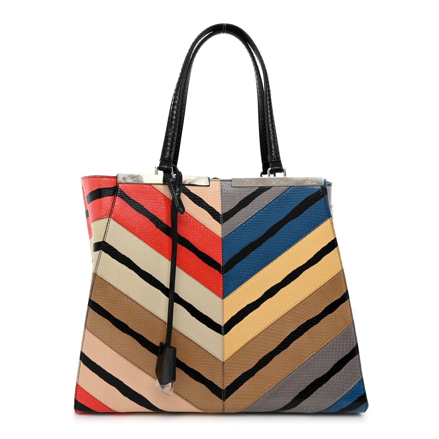 Fendi Ayers Printed Large 3Jours Tote Black Multicolor 1 of 12